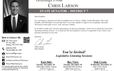 You’re Invited! Legislative Listening Sessions with Chris Larson Tues Dec 20th